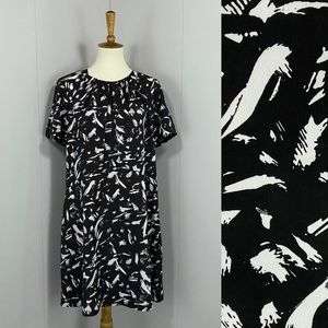 Lark & Ro Black & White Shortsleeved Shift Dress